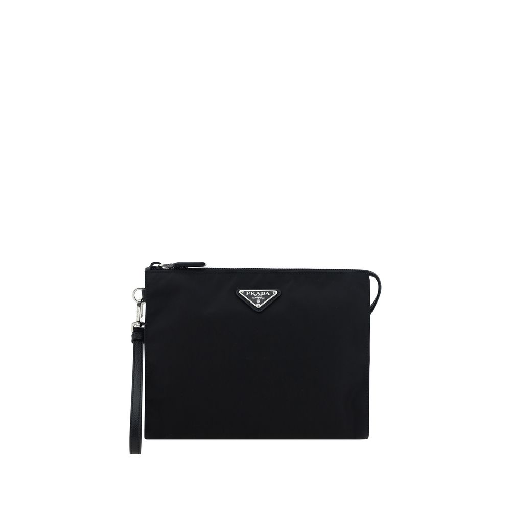 Cardholder Wallet by Prada for men in polyamide black & signature showcases a discerning silhouette, artfully capturing the essence of Polyamide Cardholder Wallet with its functional card-organization.