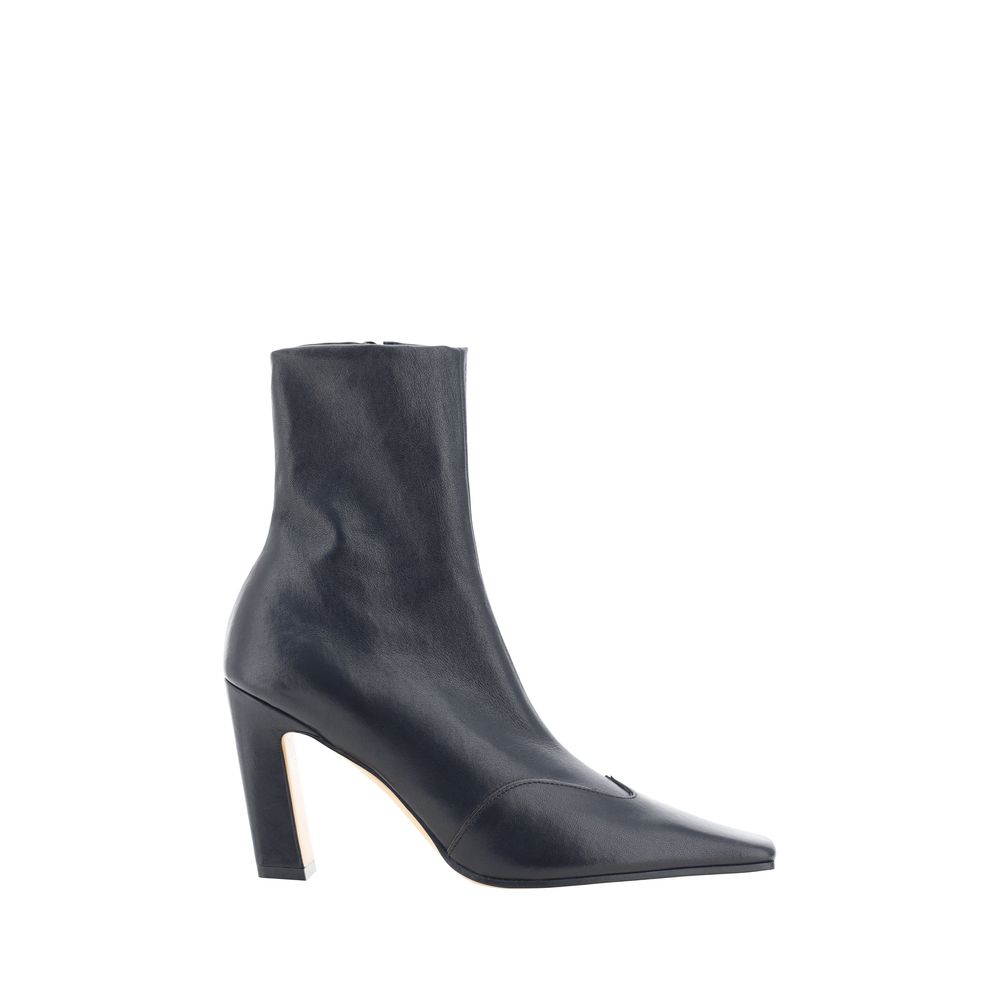 Geometric Ankle Boots by Khaite for women in bos taurus calf leather black features an avant-garde Women's Bos Taurus Calf Leather Geometric Ankle Boots silhouette, defined by a sophisticated geometric-heel and a avant-garde .