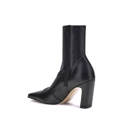 Geometric Ankle Boots by Khaite for women in bos taurus calf leather black features an avant-garde Women's Bos Taurus Calf Leather Geometric Ankle Boots silhouette, defined by a sophisticated geometric-heel and a avant-garde .