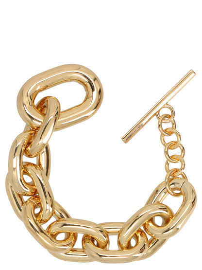 Bracelet by Paco Rabanne for women in stretch cotton gold showcases a cosmopolitan silhouette, artfully capturing the essence of the cosmopolitan Women's Chain Link Gold Brass Bracelet with a cosmopolitan chain link bracelet design.