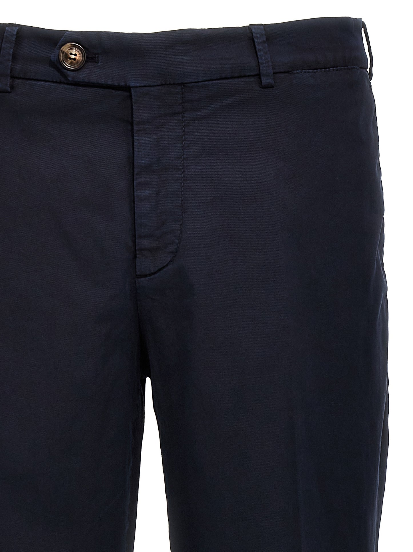 Casual Pants by Brunello Cucinelli for men in stretch cotton blue features a refined silhouette with a refined , defined by a and a refined long for a refined finish.