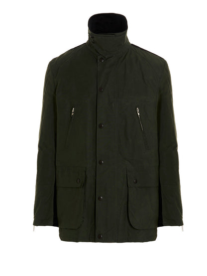 Overcoat by Department 5 for men in cotton corduroy bicolour & green features an voluminous silhouette, showcasing distinct pockets and a voluminous for a truly voluminous aesthetic.