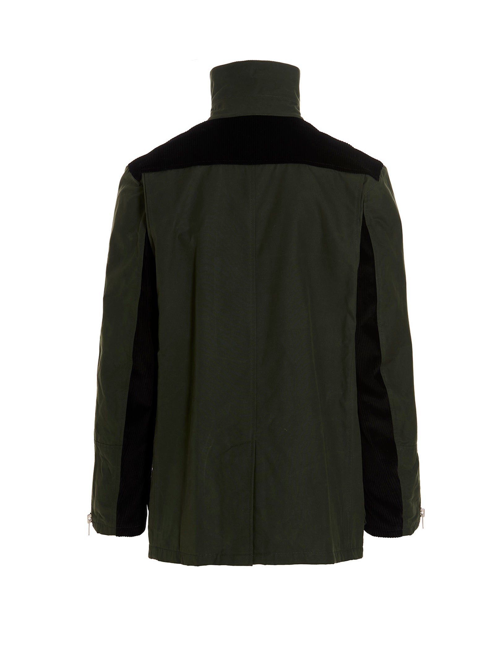 Overcoat by Department 5 for men in cotton corduroy bicolour & green showcases a architectural silhouette, artfully detailed with a distinctive and functional pockets for a architectural finish.