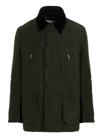 Overcoat by Department 5 for men in cotton corduroy bicolour & green features a contemporary silhouette showcasing a contemporary and refined pockets for a sophisticated finish.