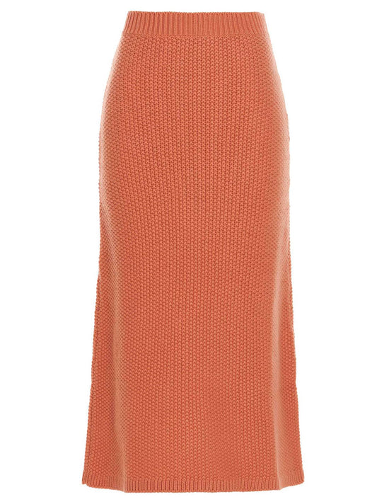 Skirt by Chloé for women in cashmere orange features a captivating silhouette, showcasing the captivating Women's Cashmere Mini Skirt design with a sophisticated mini for a captivating look.