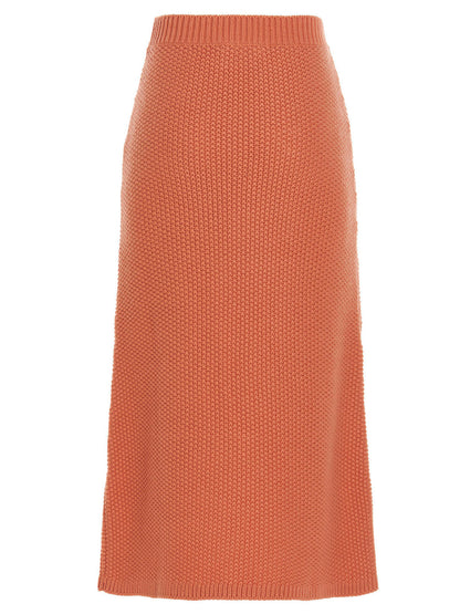 Skirt by Chloé for women in cashmere orange features a sublime silhouette, showcasing the sublime design of the Women's Cashmere Mini Skirt in a sophisticated mini.