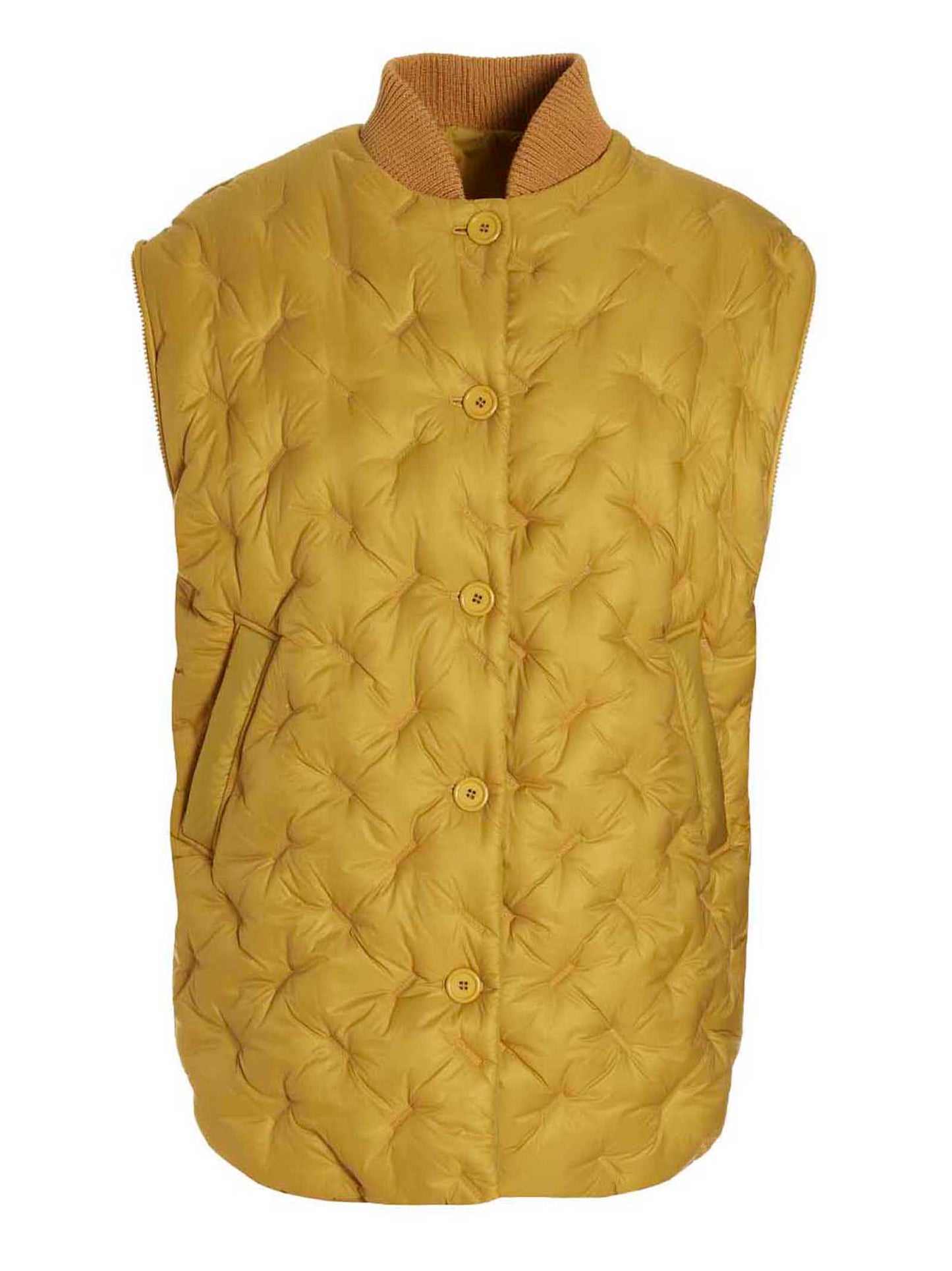 Bomber Jacket by SHERPA for women in polamide sherpa bicolour & yellow features a dramatic silhouette, showcasing a sophisticated and distinctive pockets & insulated for a dramatic aesthetic.