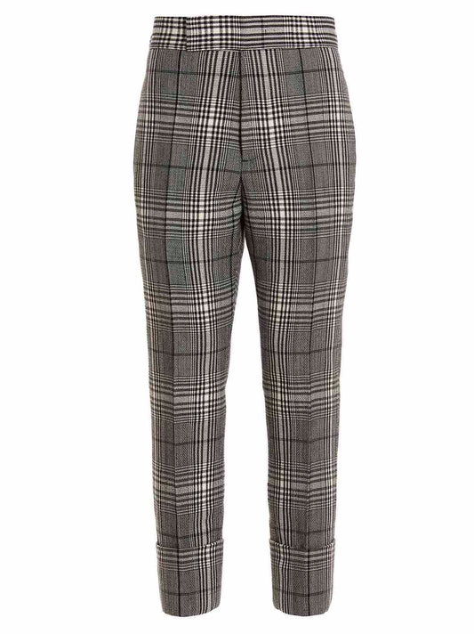 Trousers by SAPIO for women in wool bicolour, black, white & patterned features a sculptural silhouette, showcasing a sculptural straight-leg and long with a sophisticated for a sculptural finish.