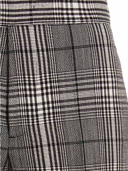 Trousers by SAPIO for women in wool bicolour, black, white & patterned features an on trend silhouette, showcasing a sophisticated straight-leg with a long and for an on trend finish.
