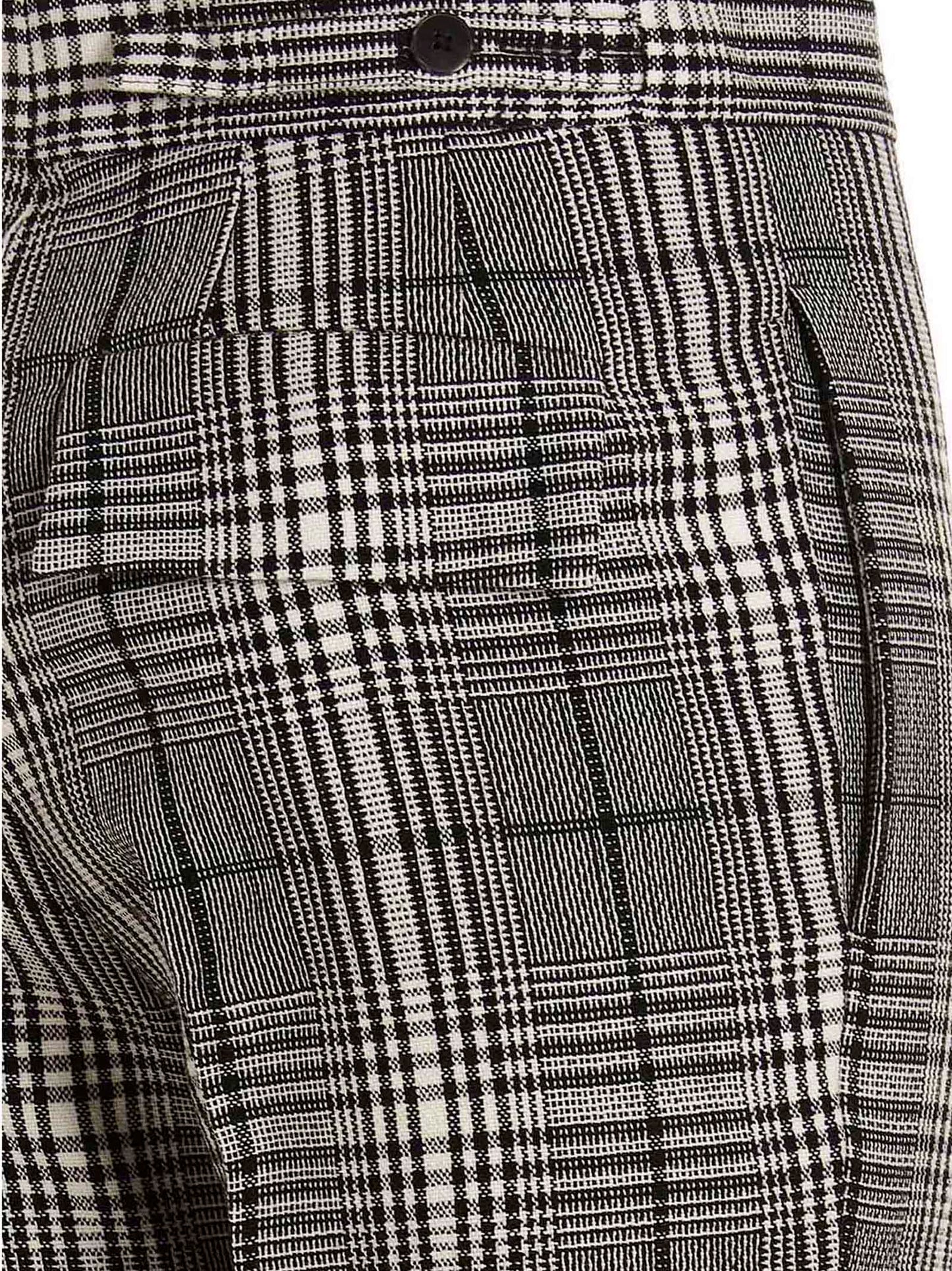 Trousers by SAPIO for women in wool bicolour, black, white & patterned features a tailored silhouette with a tailored straight-leg, defined by its long and a sophisticated .