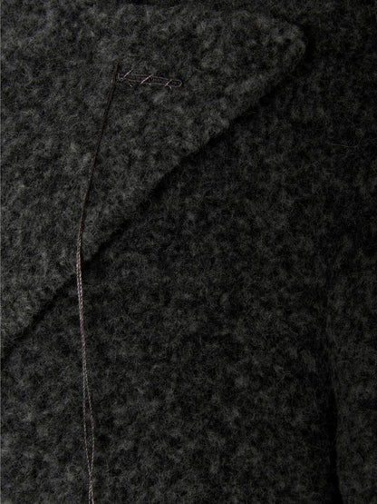 Overcoat by MAURIZIO MIRI for women in polyamide viscose gray features an satoral silhouette, showcasing a sophisticated and satoral pockets for a premium, timeless look.
