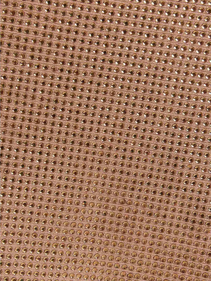 Skirt by ANDREĀDAMO for women in viscose & polyester sequins beige features a contoured silhouette from the Women's Viscose & Polyester Sequins Short Long Skirt collection, characterized by its contoured short long for a contoured finish.