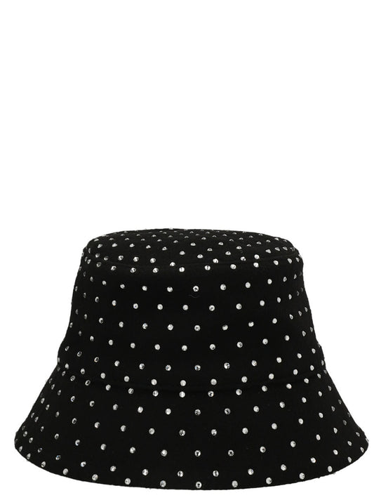 Bucket Hat by RUSLAN BAGINSKIY for women in wool & crystal black features an cosmopolitan chic silhouette, showcasing the cosmopolitan chic design of the Wool & Crystal Bucket Hat collection with a sophisticated cosmopolitan chic finish.