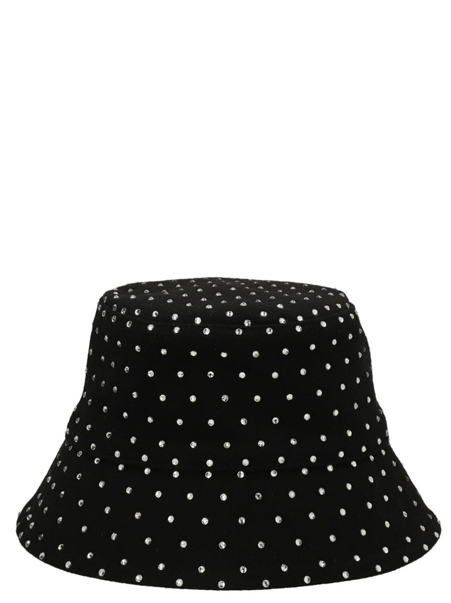 Bucket Hat by RUSLAN BAGINSKIY for women in wool & crystal black presents a architectural silhouette, showcasing the architectural Wool & Crystal Bucket Hat design with a refined, high-fashion finish.