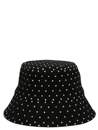 Bucket Hat by RUSLAN BAGINSKIY for women in wool & crystal black presents a architectural silhouette, showcasing the architectural Wool & Crystal Bucket Hat design with a refined, high-fashion finish.