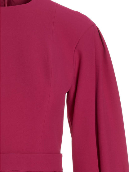 Dress by Giovanni Bedin for women in acetate & viscose fuchsia features an sultry silhouette defined by a and , falling to an sultry short mini for a sultry look.