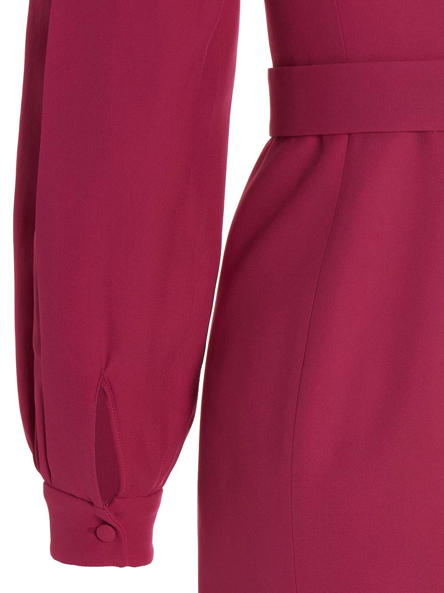 Dress by Giovanni Bedin for women in acetate & viscose fuchsia features an cute silhouette, detailed with a and that elegantly flows into a cute short mini.