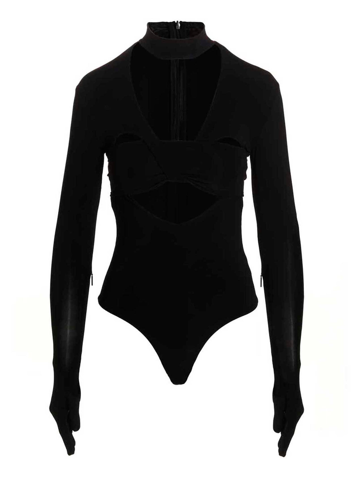 Bodysuit by Ambush for women in stretch viscose black features a exclusive silhouette, artfully finished with a exclusive and long-sleeve for a exclusive look.