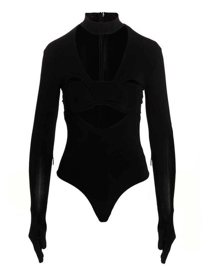Bodysuit by Ambush for women in stretch viscose black features a exclusive silhouette, artfully finished with a exclusive and long-sleeve for a exclusive look.