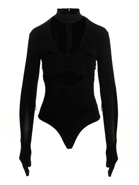 Bodysuit by Ambush for women in stretch viscose black features a exclusive silhouette, artfully finished with a exclusive and long-sleeve for a exclusive look.