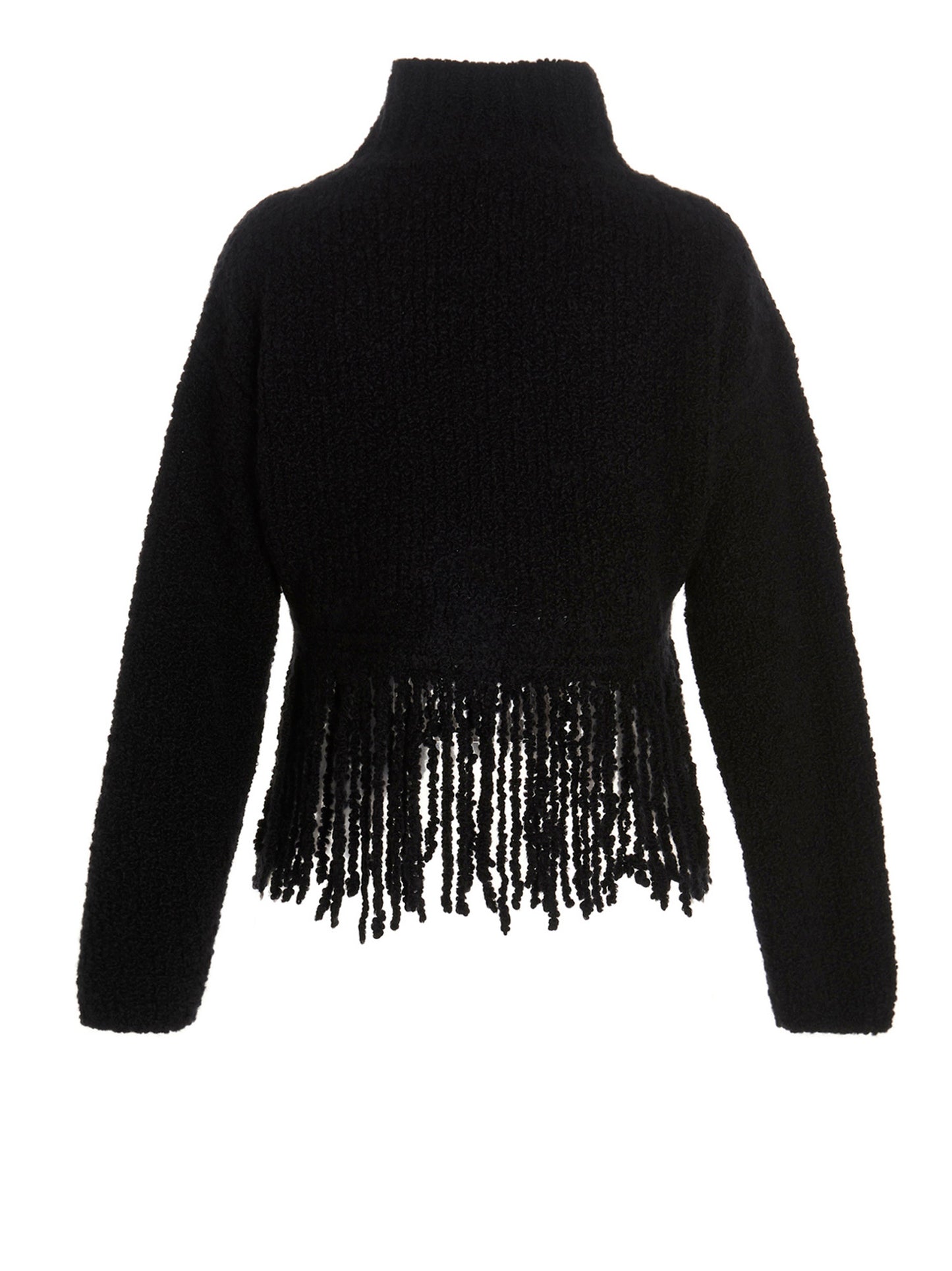 Cardigan by MIXIK for women in cashmere black showcases a luxurious silhouette, meticulously detailed with a sophisticated and for a refined finish.