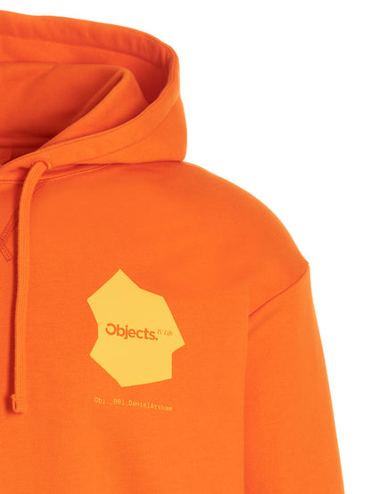 Sweatshirt Hoodie by Objects IV Life for men in cotton orange & print features a slouchy chic silhouette, detailed with a slouchy chic and a signature for an elevated aesthetic.
