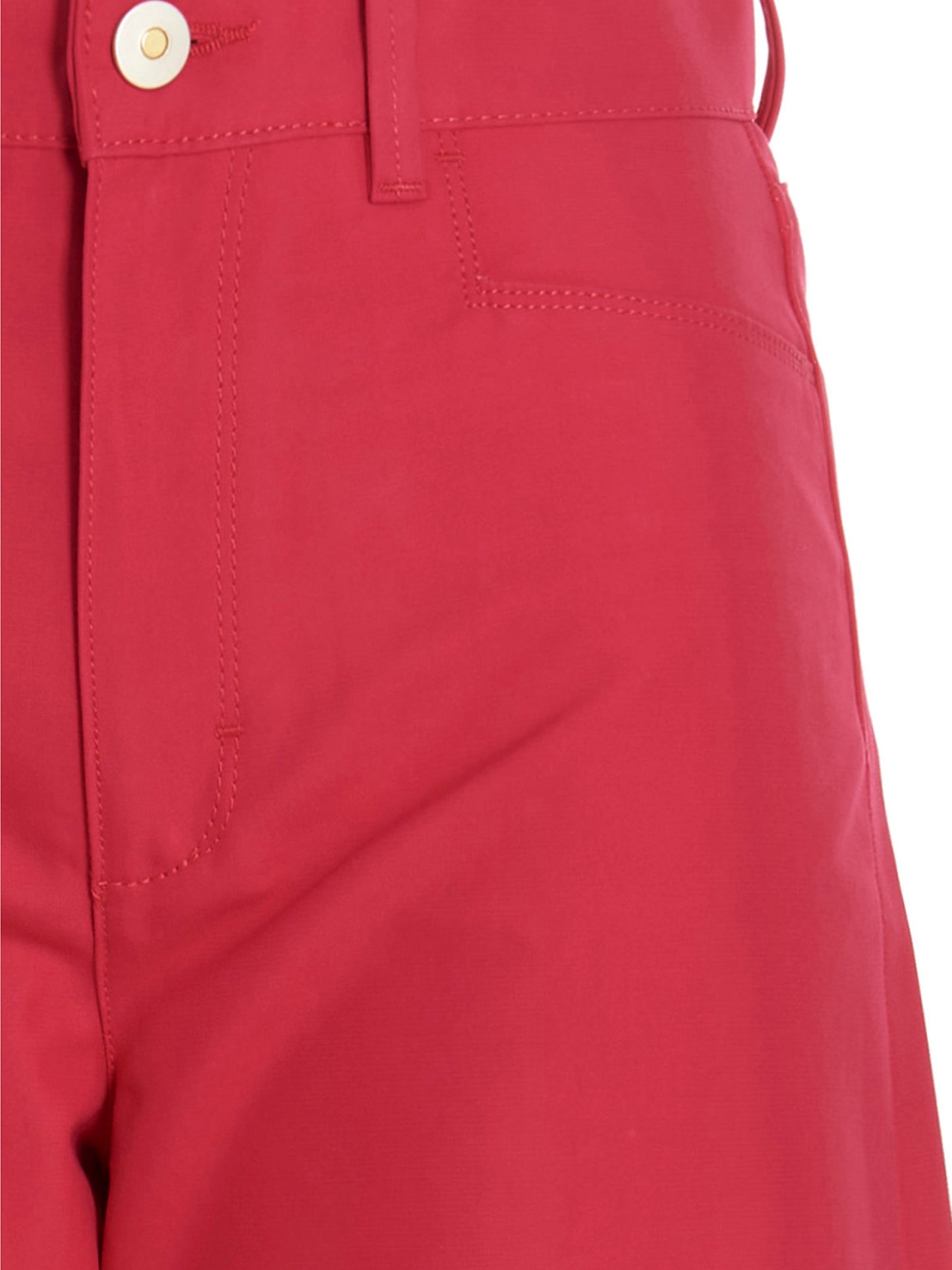 Trousers by Wandler for women in cotton & leather fuchsia features a sculptural silhouette, showcasing a sculptural relaxed-fit and long with a sophisticated for a sculptural finish.