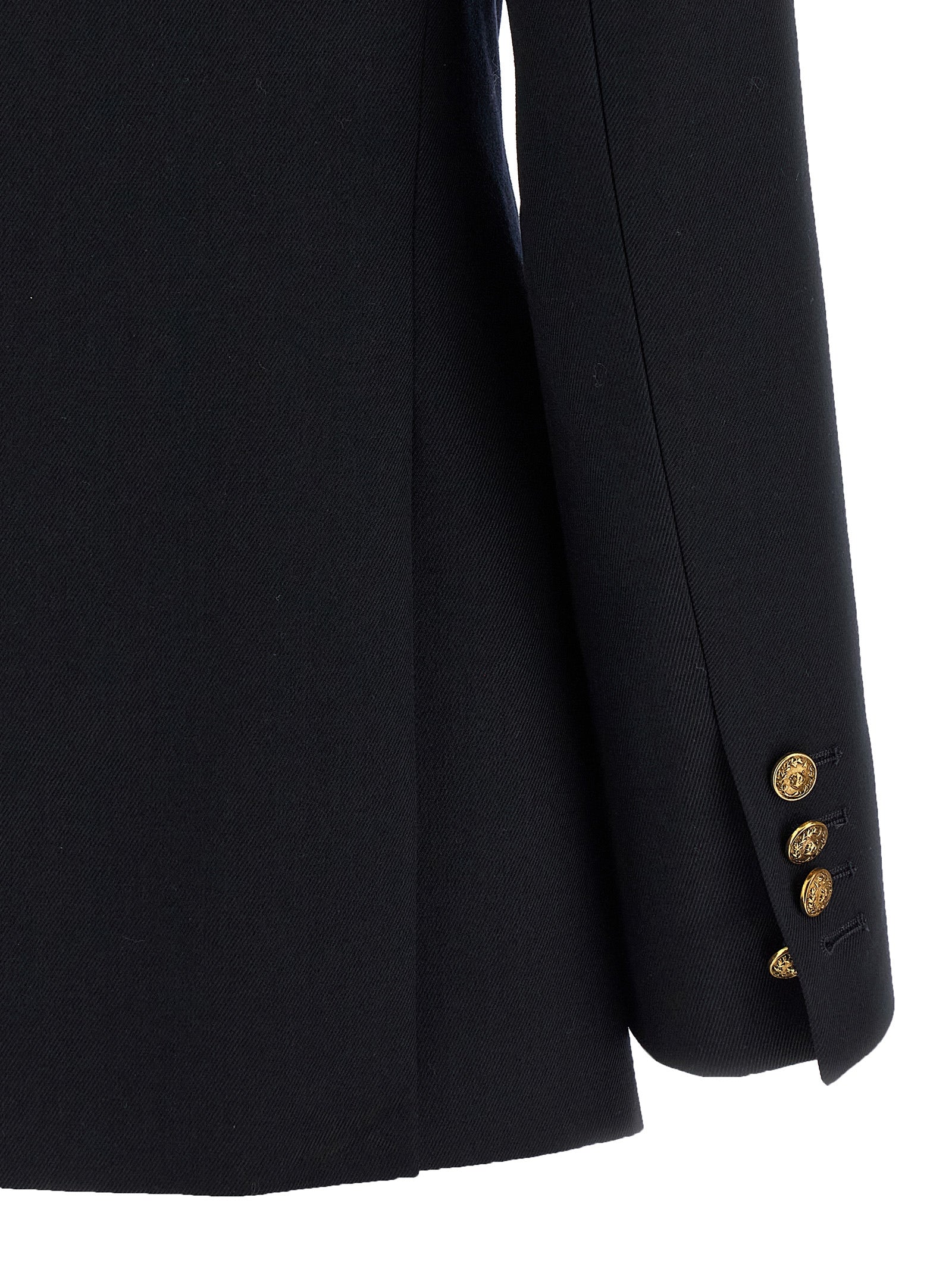 Blazer by Golden Goose for women in virgin wool polyester & cupro blue & monogram features an stylish silhouette, showcasing a sophisticated and stylish for a truly stylish finish.