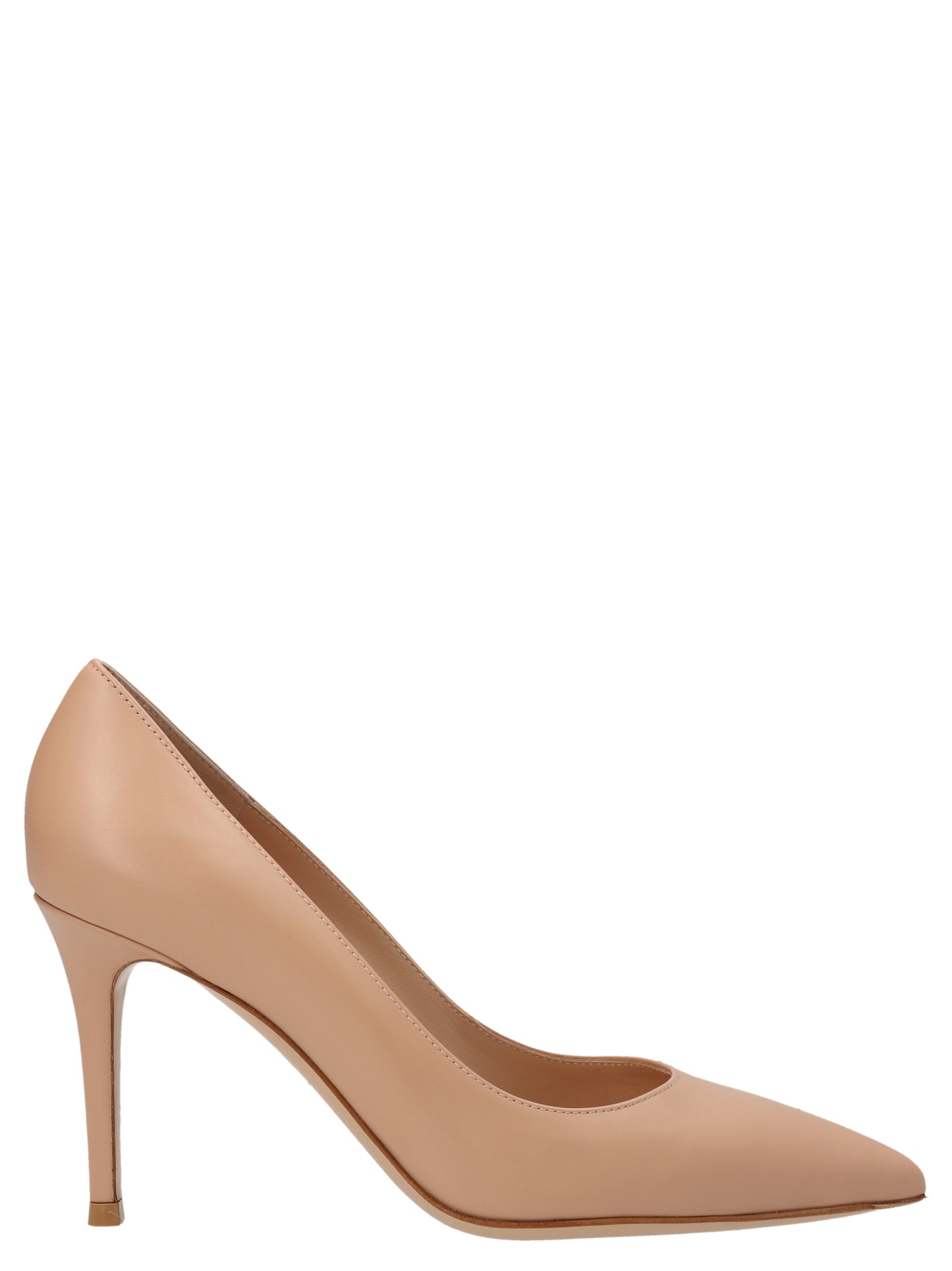 High-Heel Stiletto Pumps Heels by Gianvito Rossi for women in calfskin leather and beige showcases a effortlessly elegant silhouette as Women's Calfskin Leather High-Heel Stiletto Pumps Heels, featuring a effortlessly elegant stiletto high-heel and a effortlessly elegant pointed toe style for an elegant look.