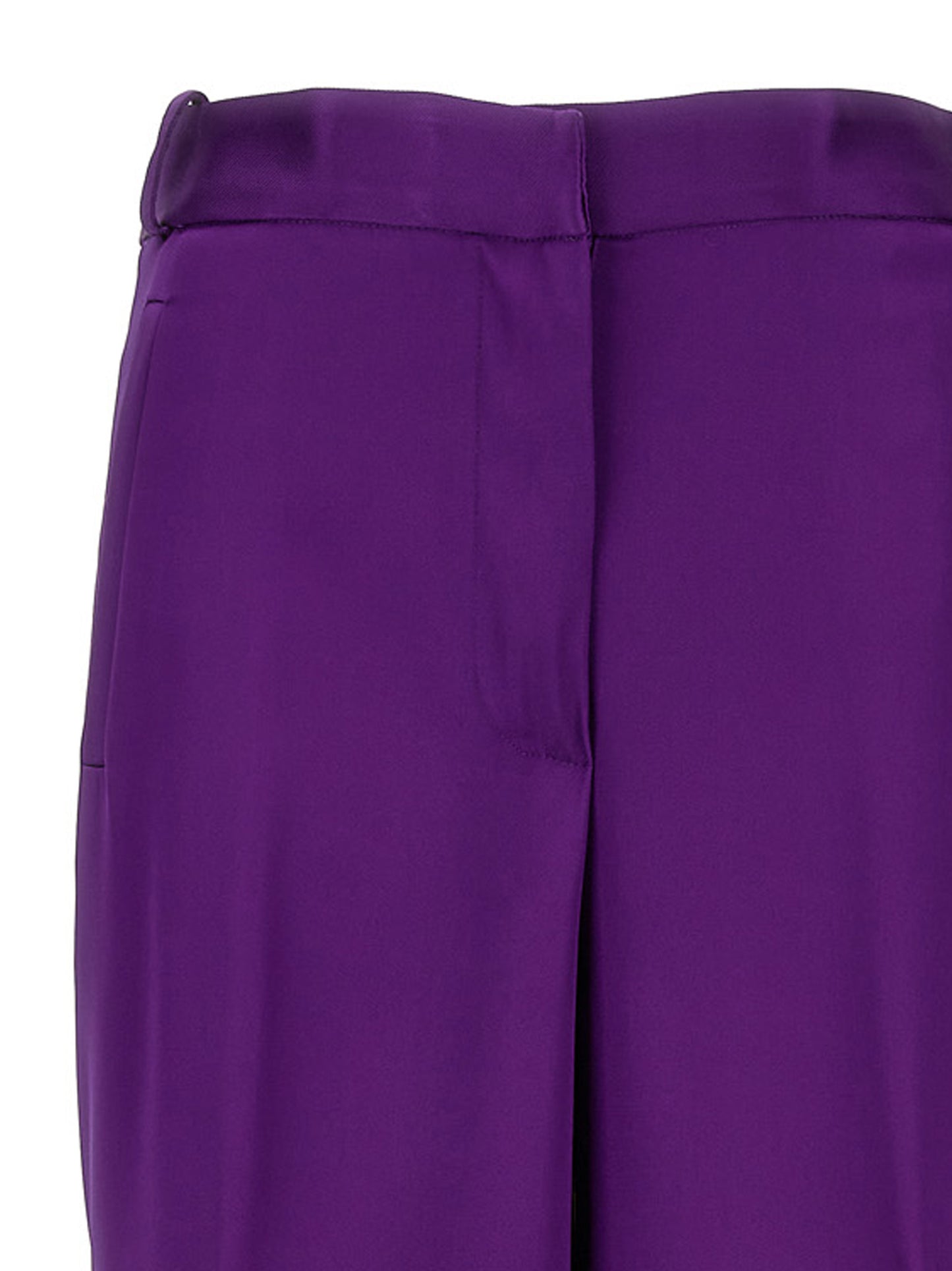 Cargo Pants by Versace for women in satin viscose purple presents a on trend silhouette, artfully finished with a on trend , long, and for a sophisticated look.