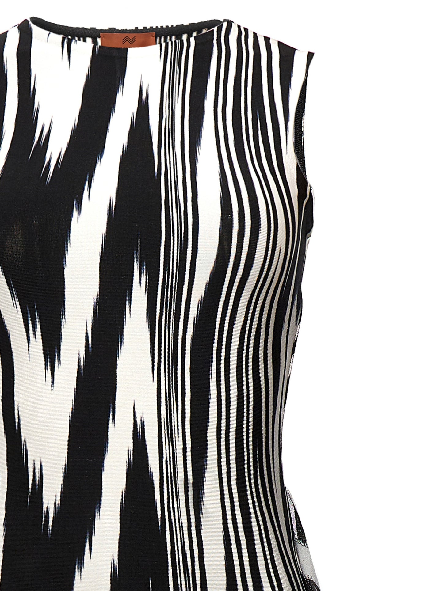 Bodysuit by Missoni for women in viscose bicolour, black, white, patterned & print showcases a coveted silhouette, artfully finished with a coveted and for a coveted look.