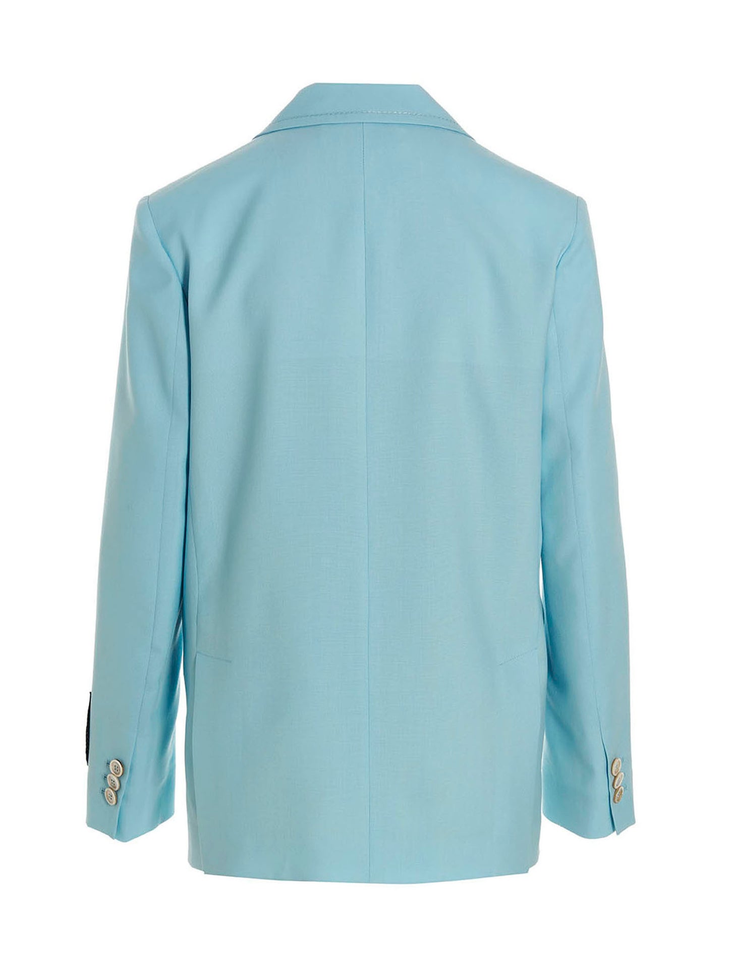 This Blazer by Marni for women in virgin wool light-blue presents a tailored silhouette, meticulously tailored with a tailored and distinctive for a tailored finish.