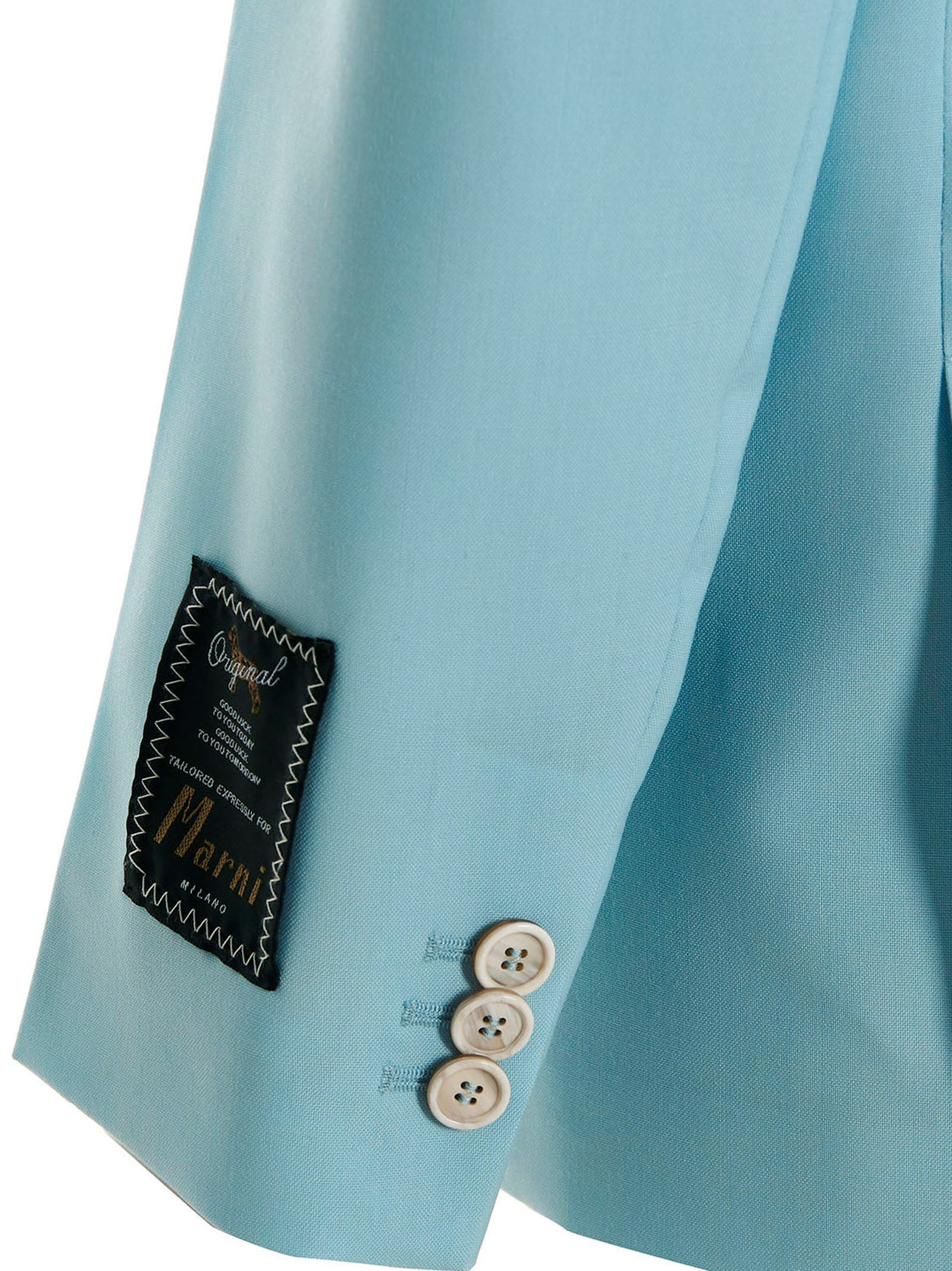 Blazer by Marni for women in virgin wool light-blue showcases a discerning silhouette, elegantly detailed with a sophisticated and premium for a truly discerning finish.
