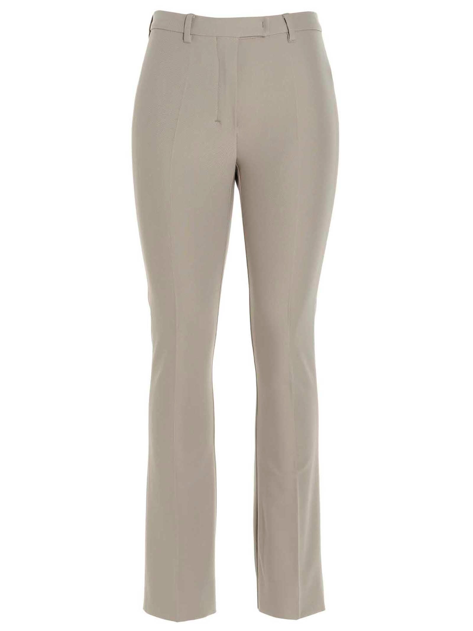 Trousers by S Max Mara for women in stretch viscose cotton beige features an sartorial silhouette, showcasing a precise flared and long with a sartorial for a refined look.