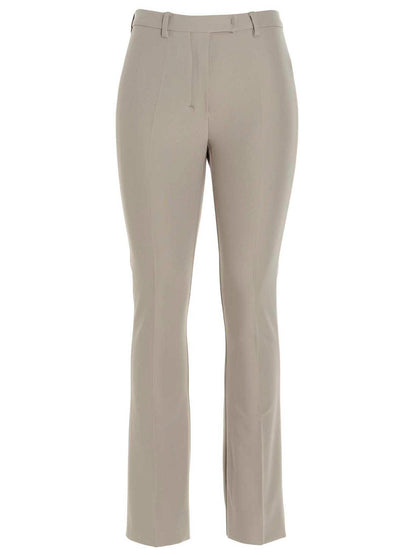 Trousers by S Max Mara for women in stretch viscose cotton beige features an sartorial silhouette, showcasing a precise flared and long with a sartorial for a refined look.