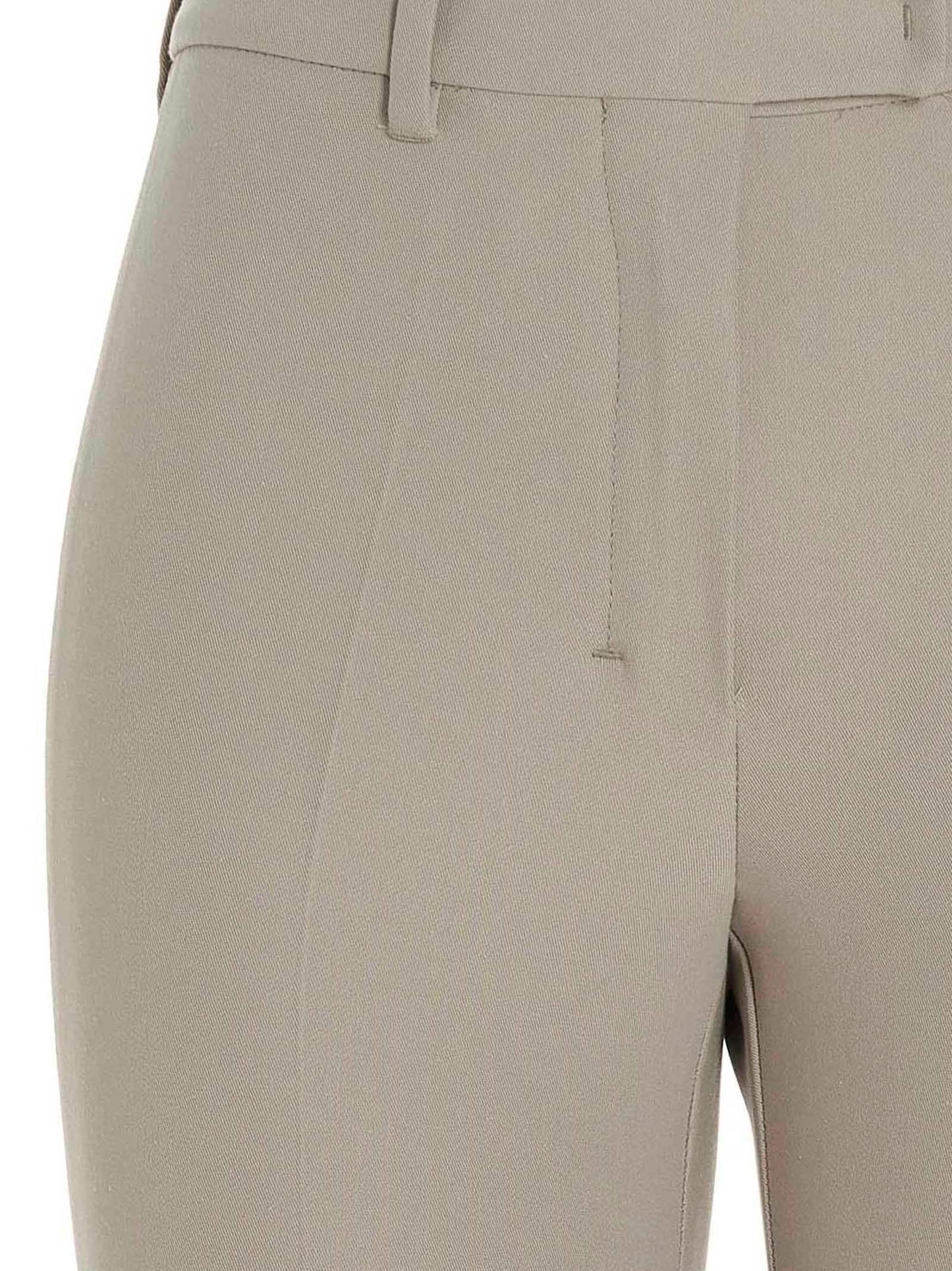 Trousers by S Max Mara for women in stretch viscose cotton beige features a artisanal silhouette, showcasing a sophisticated flared with a long and for a artisanal finish.