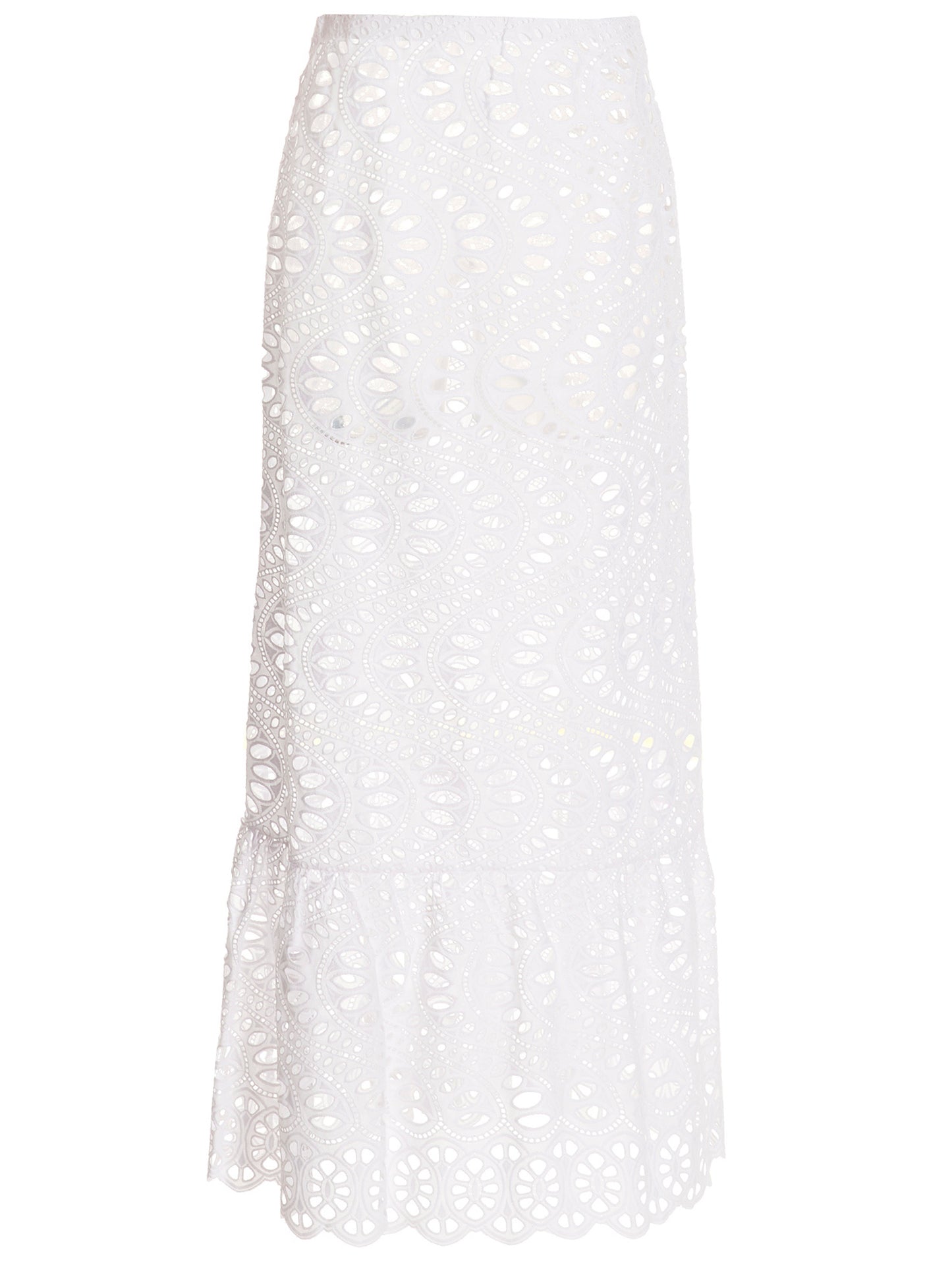 Skirt by Giambattista Valli for women in cotton white showcases a sultry silhouette, elegantly defined by its mini and the sophisticated sultry design of the Women's Cotton Skirt.