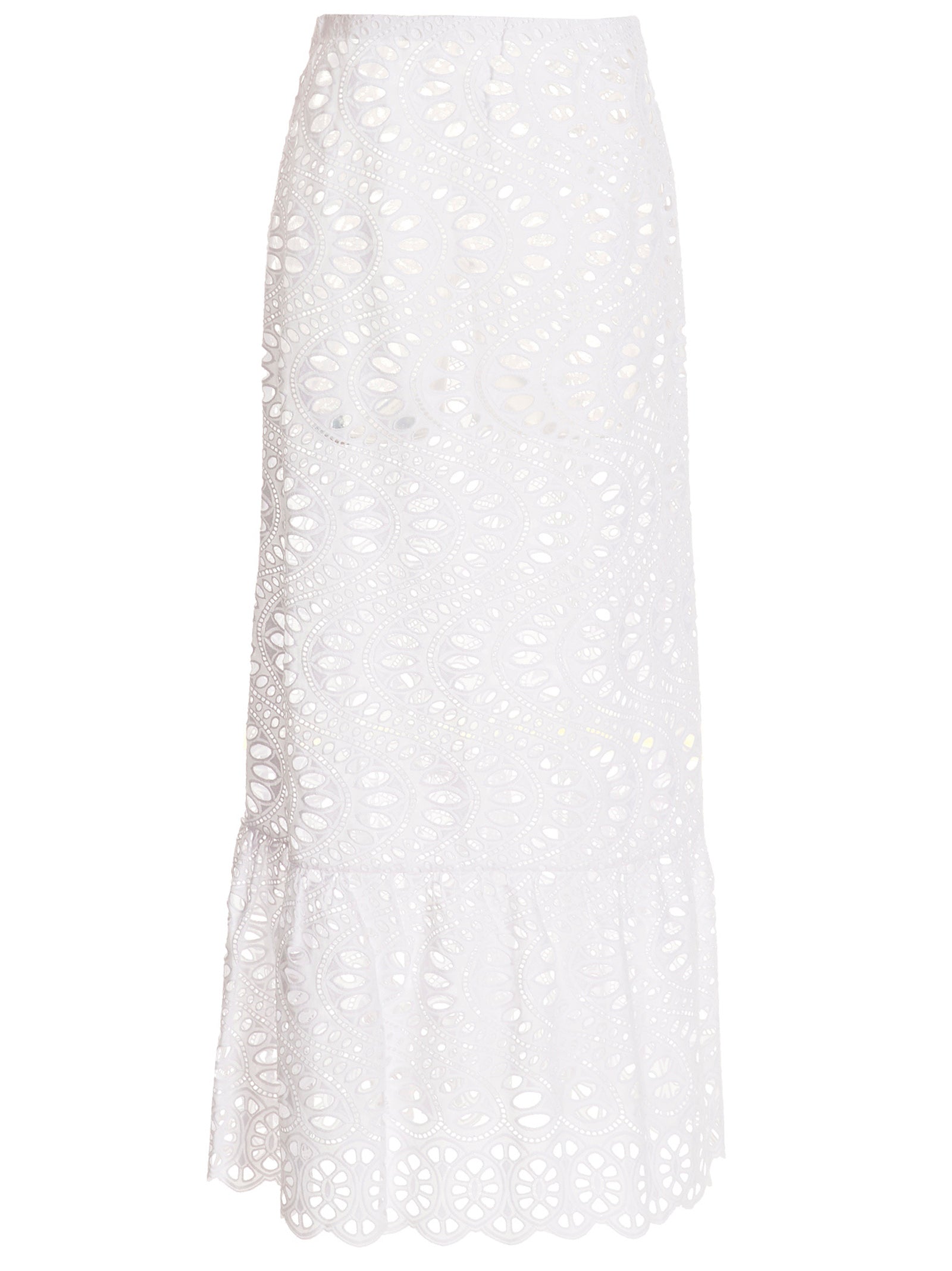 Skirt by Giambattista Valli for women in cotton white showcases a sultry silhouette, elegantly defined by its mini and the sophisticated sultry design of the Women's Cotton Skirt.