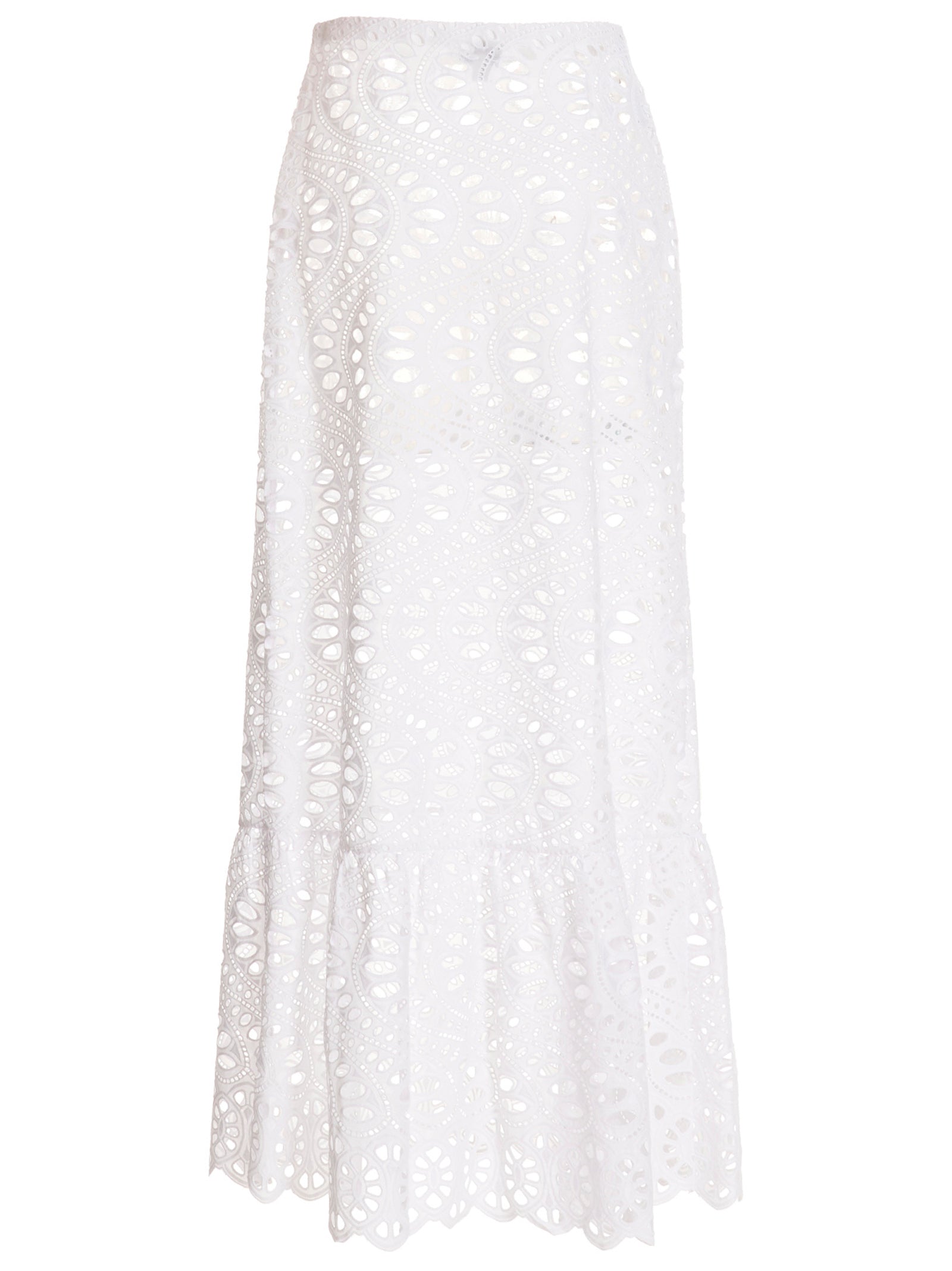Skirt by Giambattista Valli for women in cotton white features a contoured silhouette from the Women's Cotton Skirt collection, characterized by its contoured mini for a contoured finish.