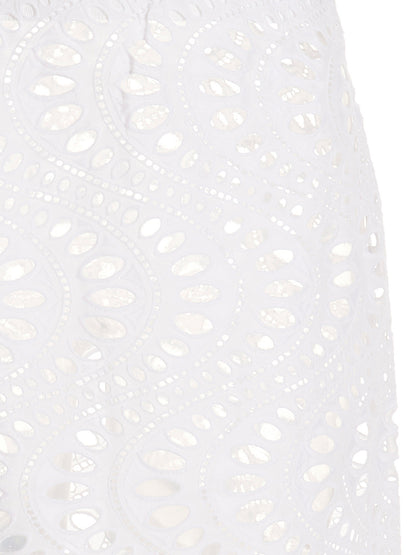 Skirt by Giambattista Valli for women in cotton white features a contoured silhouette from the Women's Cotton Skirt collection, characterized by its contoured mini for a contoured finish.