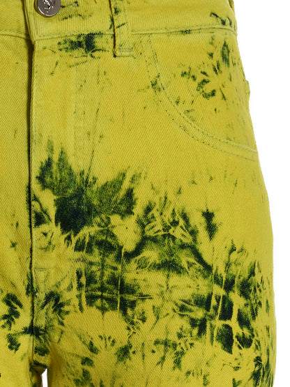Jeans by Ferrari for women in stretch denim cotton bicolour, yellow, tie-dye & print features a refined silhouette with a refined , defined by a and a refined long for a refined finish.