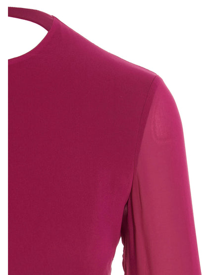 Shirt by The Andamane for women in silk fuchsia features an polished silhouette, showcasing a sophisticated and detail for a truly polished finish.