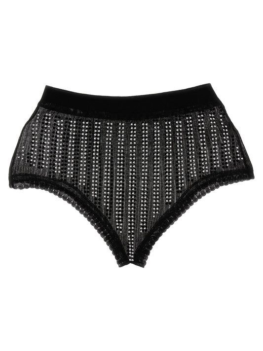 Underpants Briefs by Paco Rabanne for women in polyamide & polyester black & transparent features an sultry silhouette, showcasing a sultry fit from the Women's Polyamide & Polyester Underpants Briefs collection.