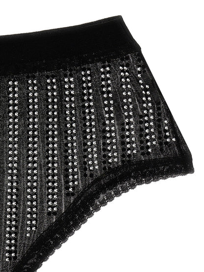 Underpants Briefs by Paco Rabanne for women in polyamide & polyester black & transparent features a discreet silhouette, showcasing the discreet design and refined cut of this Women's Polyamide & Polyester Underpants Briefs for a truly discreet finish.
