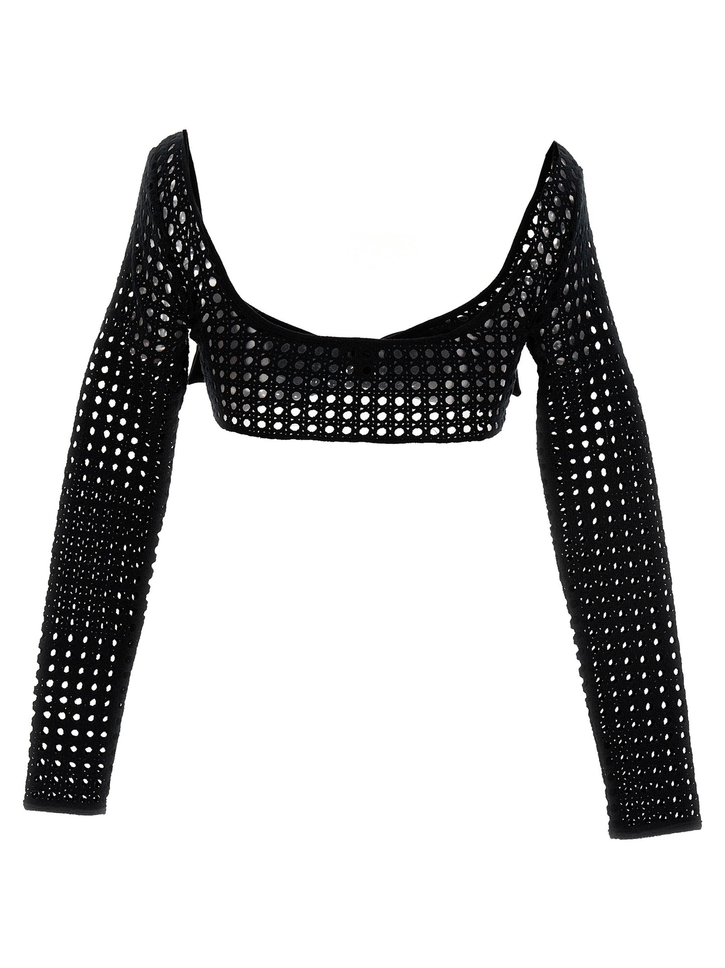 T-Shirt by Giambattista Valli for women in stretch polyester black showcases a dramatic silhouette, elegantly detailed with a dramatic and for a truly dramatic finish.