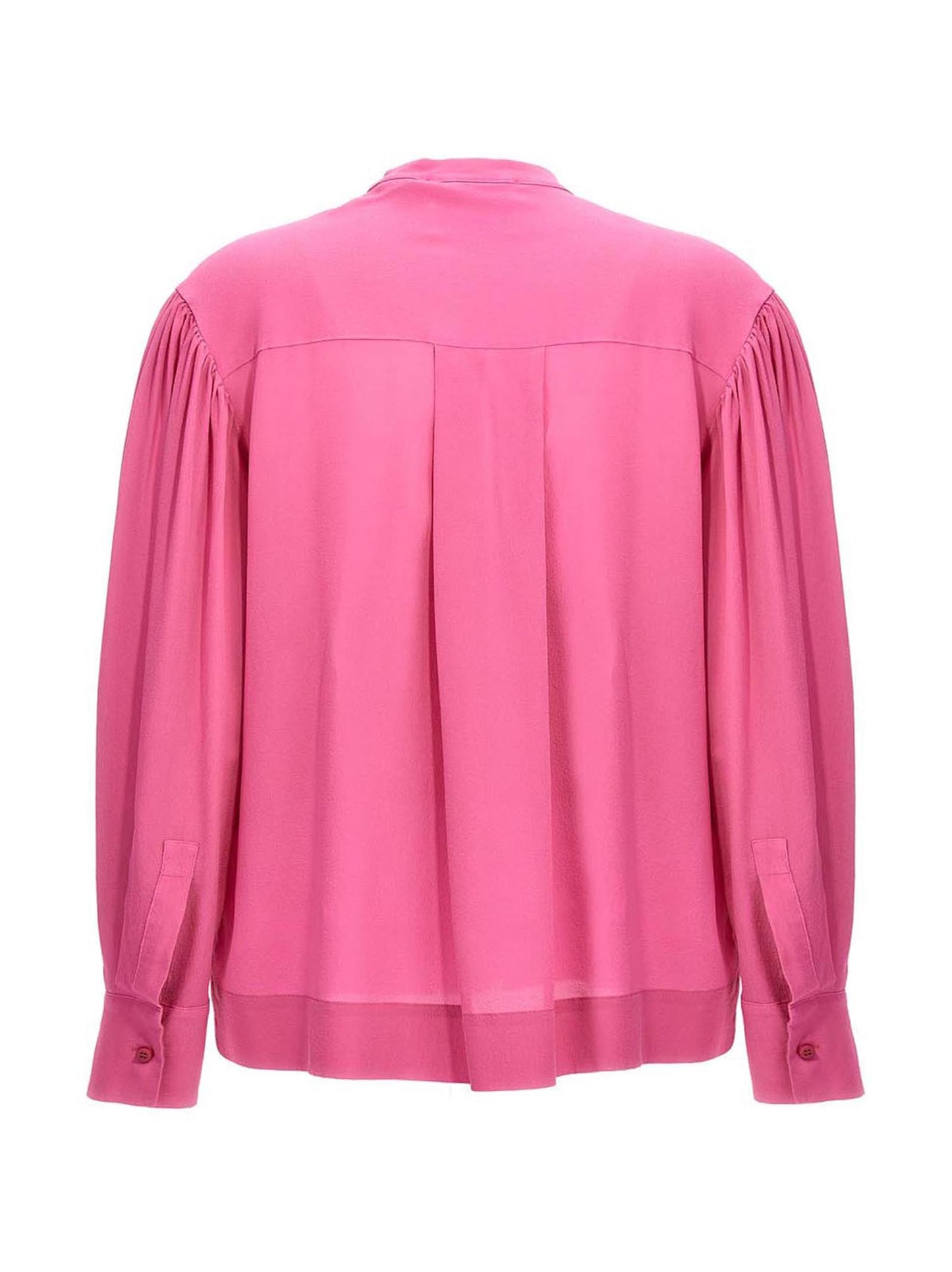 Blouse by NUDE for women in silk multicolor, nude & pink showcases a sharp silhouette, elegantly detailed with a sharp v-neck neckline and sharp .