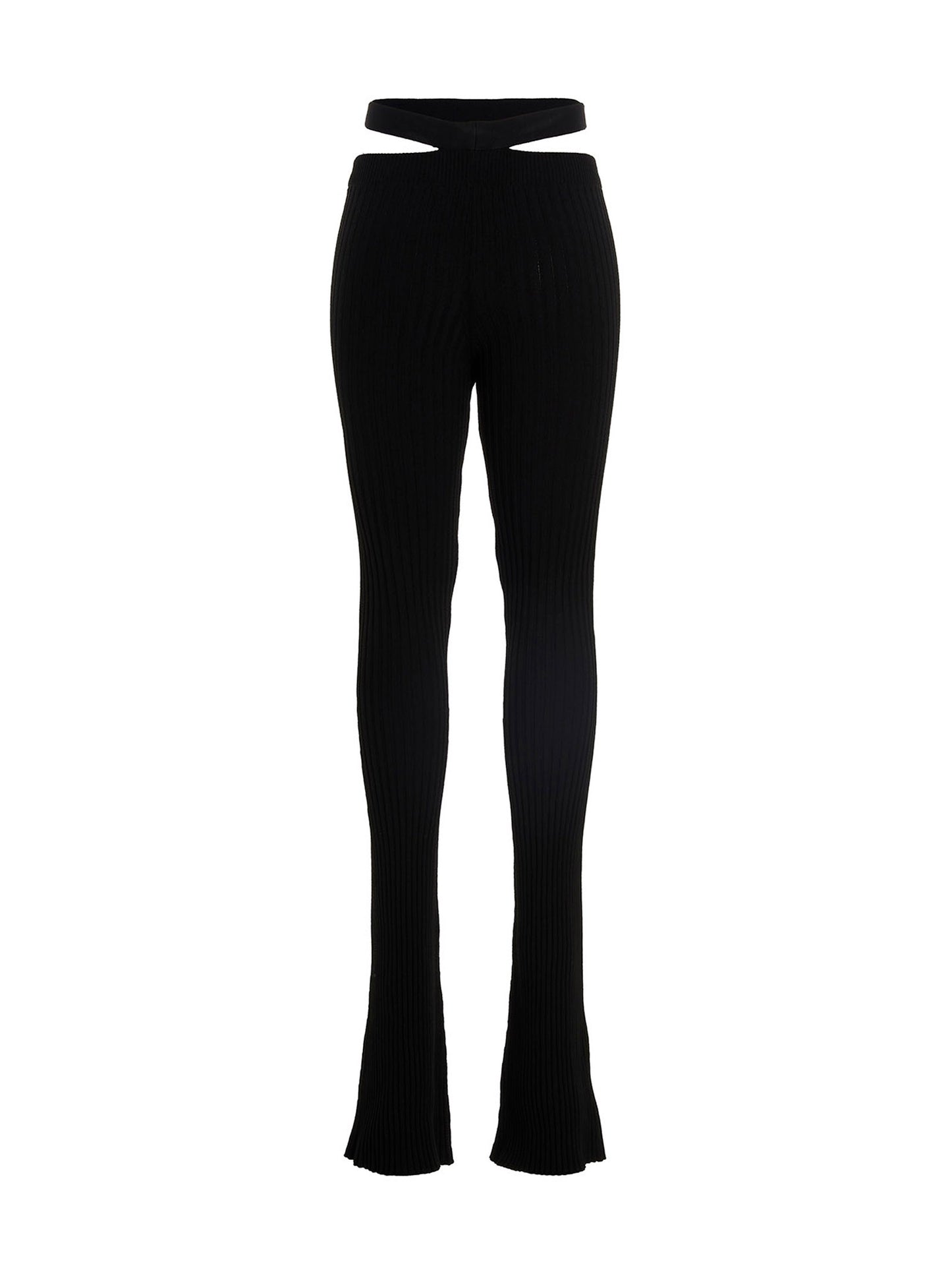 Trousers by ANDREĀDAMO for women in viscose polyester & polyamide black features an on trend silhouette, showcasing a sophisticated flared with a long and for an on trend finish.