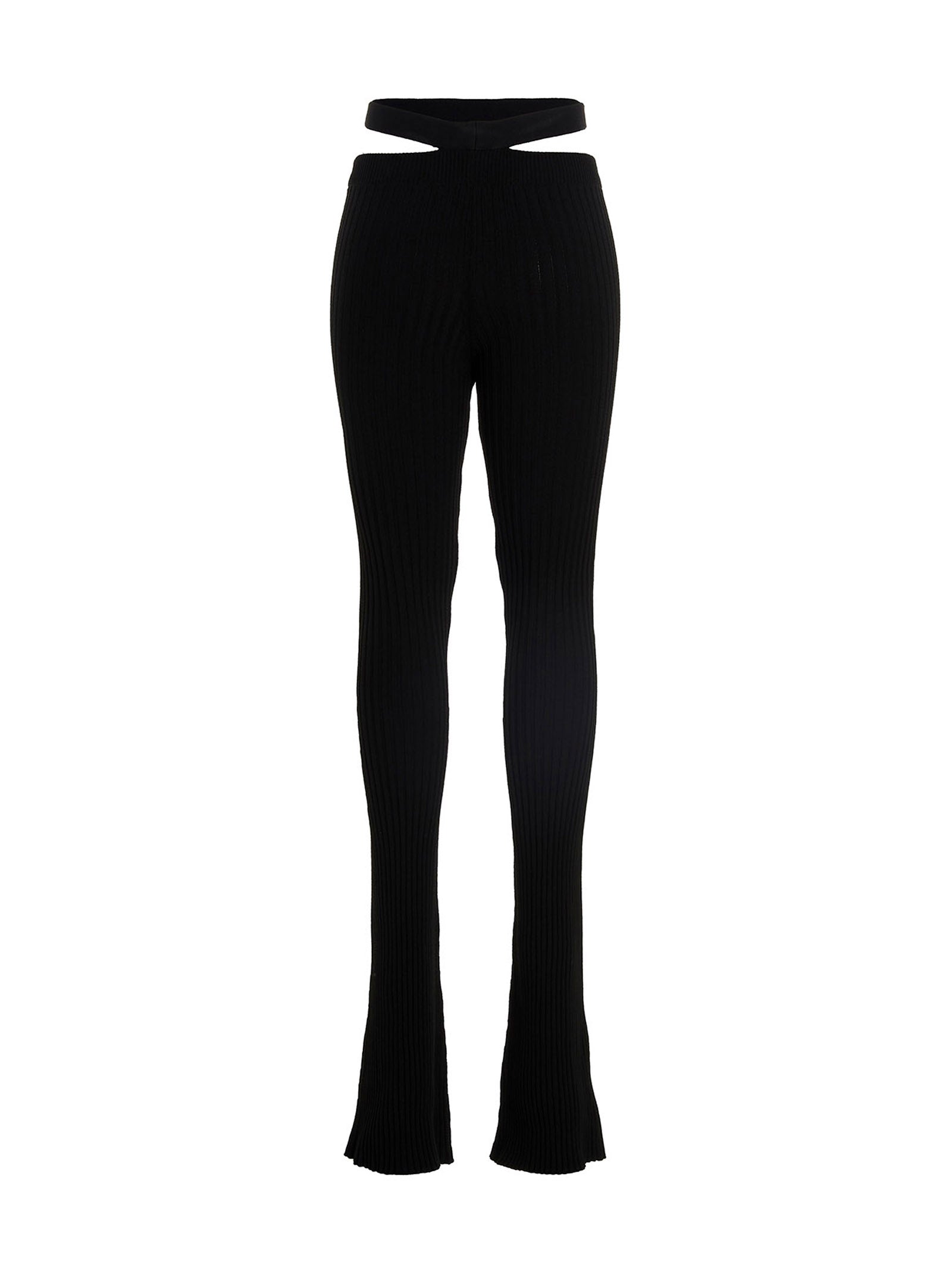 Trousers by ANDREĀDAMO for women in viscose polyester & polyamide black features an on trend silhouette, showcasing a sophisticated flared with a long and for an on trend finish.