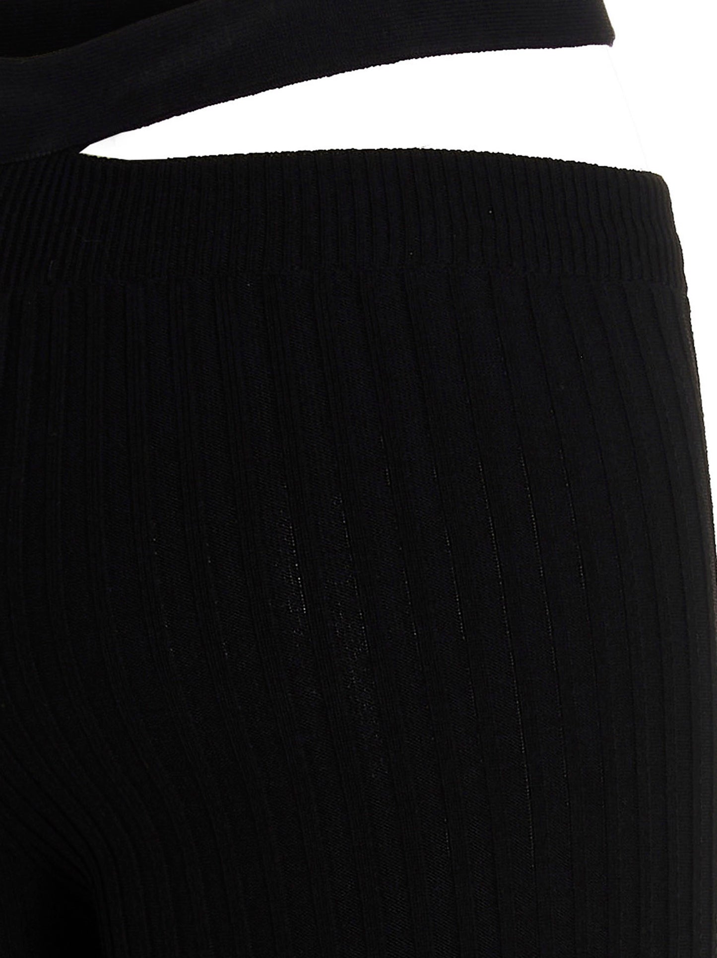 Trousers by ANDREĀDAMO for women in viscose polyester & polyamide black features an sartorial silhouette, showcasing a precise flared and long with a sartorial for a refined look.