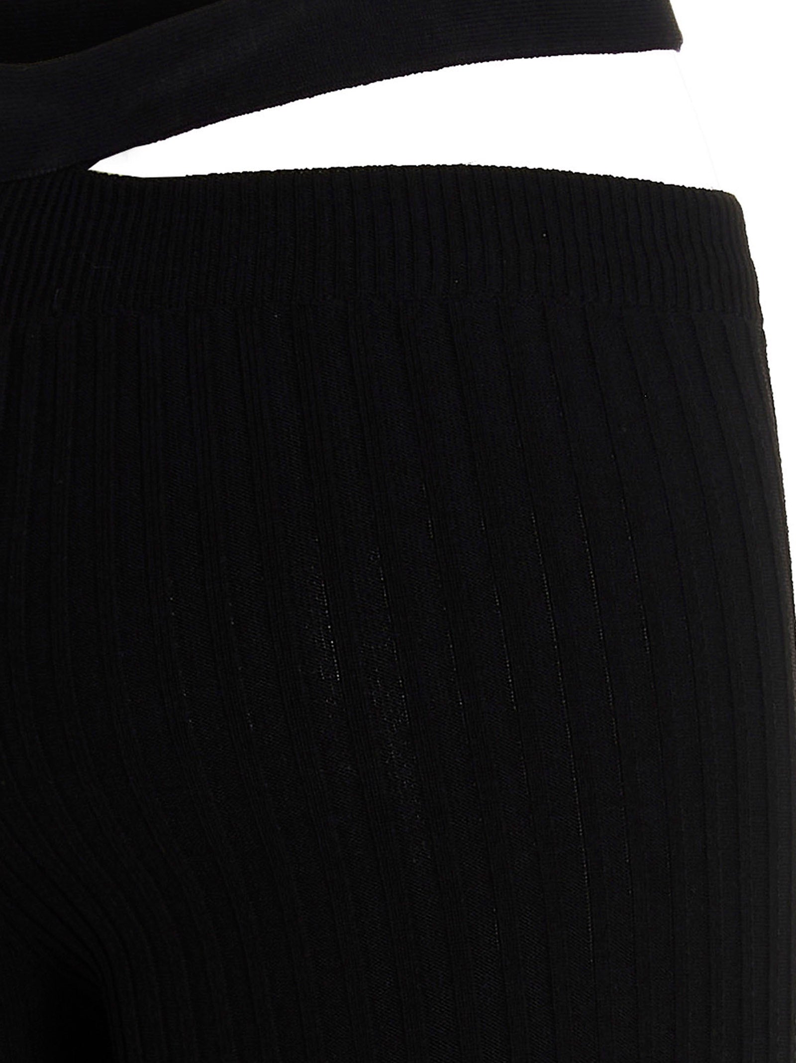 Trousers by ANDREĀDAMO for women in viscose polyester & polyamide black features an sartorial silhouette, showcasing a precise flared and long with a sartorial for a refined look.